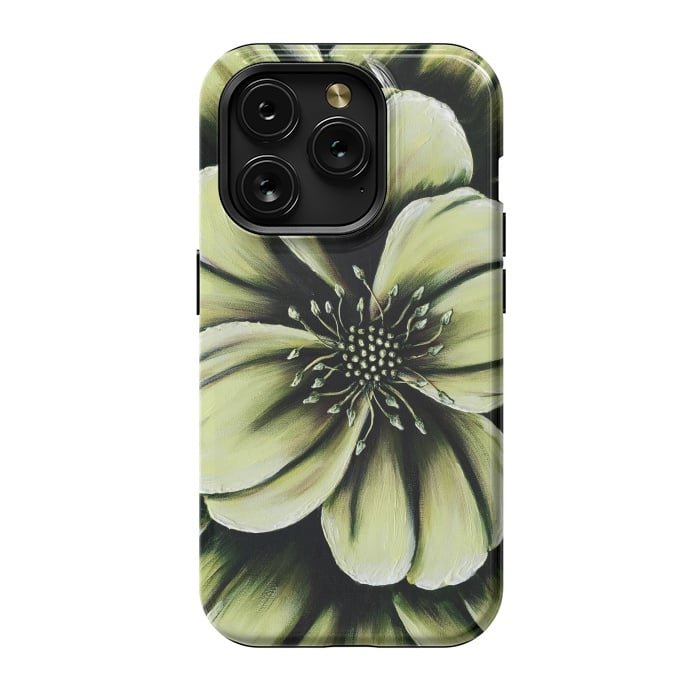 iPhone 15 Pro StrongFit Green Flower by Denise Cassidy Wood