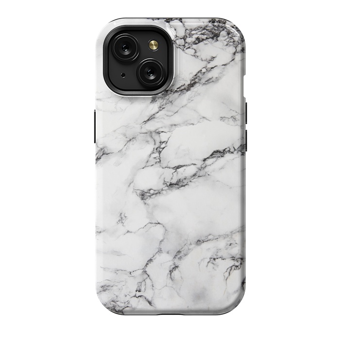 iPhone 15 StrongFit White Marble Stone Print by Dushan Medich
