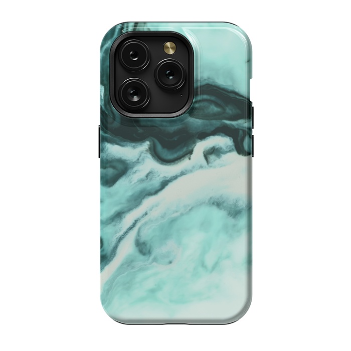 iPhone 15 Pro StrongFit Abstract marbling mint by Mmartabc