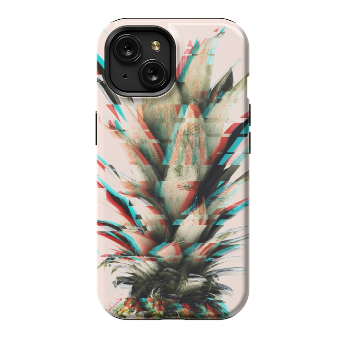 iPhone 15 StrongFit Glitch pineapple by Mmartabc
