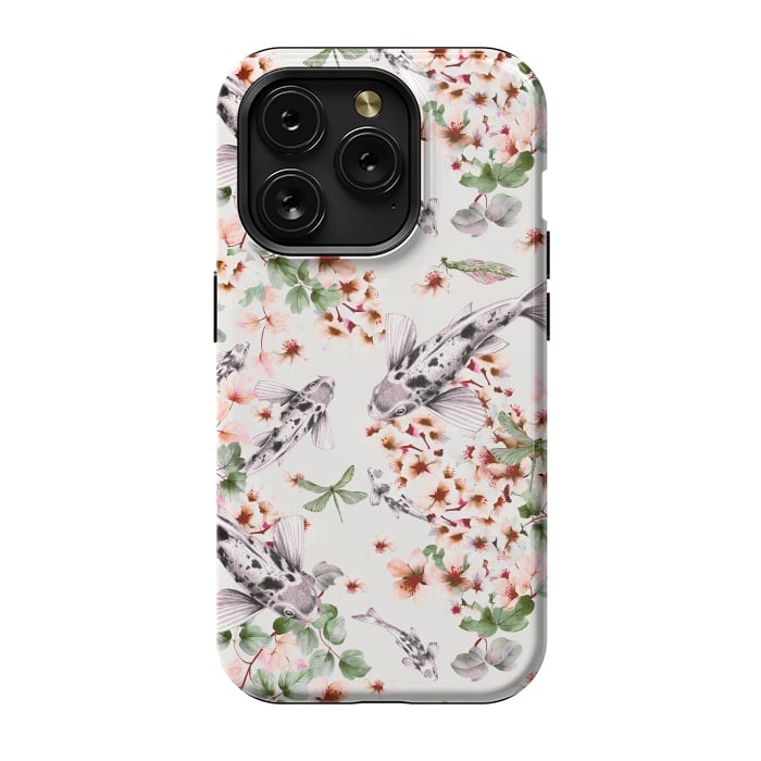 iPhone 15 Pro StrongFit Asian pattern fish bloom by Mmartabc