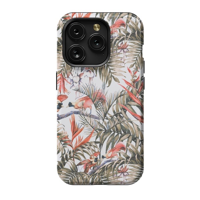 iPhone 15 Pro StrongFit Exotic birds in the jungle paradise II by Mmartabc