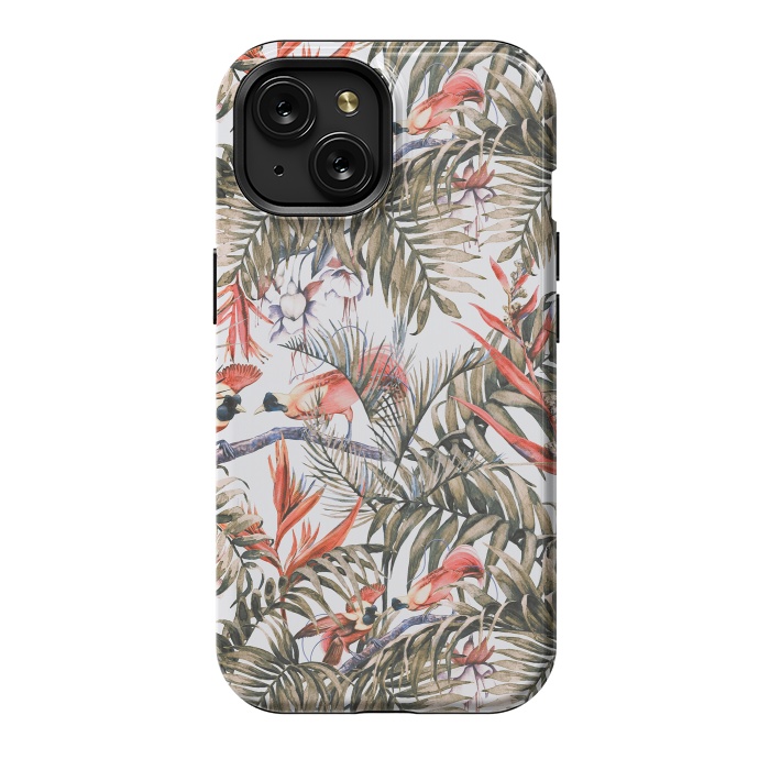 iPhone 15 StrongFit Exotic birds in the jungle paradise II by Mmartabc