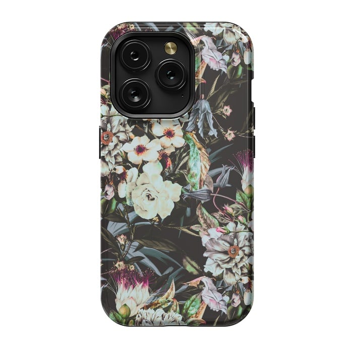 iPhone 15 Pro StrongFit Dark flowery colorful bouquet by Mmartabc