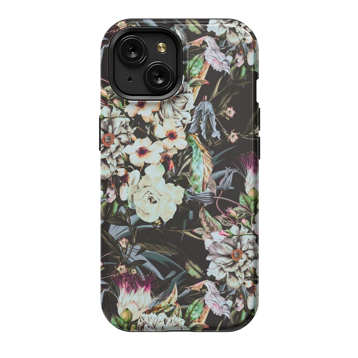 iPhone 15 StrongFit Dark flowery colorful bouquet by Mmartabc