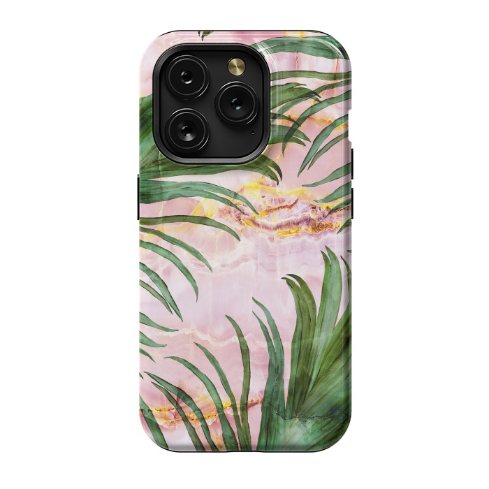 iPhone 15 Pro StrongFit Palm leaf on marble 03 by Mmartabc