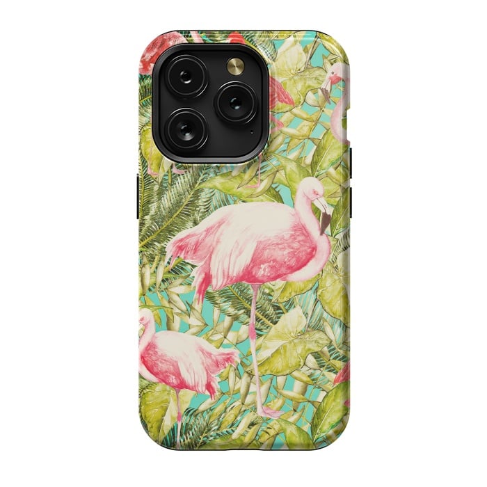 iPhone 15 Pro StrongFit Aloha Tropical Flamingo Jungle by  Utart