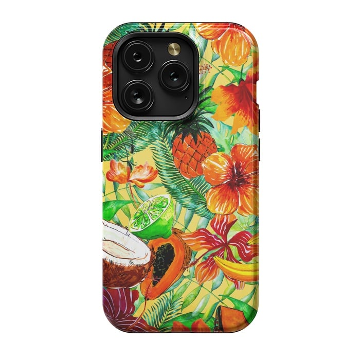iPhone 15 Pro StrongFit Aloha Tropical Fruits and Flowers by  Utart