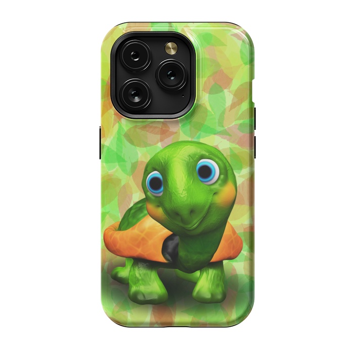 iPhone 15 Pro StrongFit Green Turtle Baby 3D by BluedarkArt