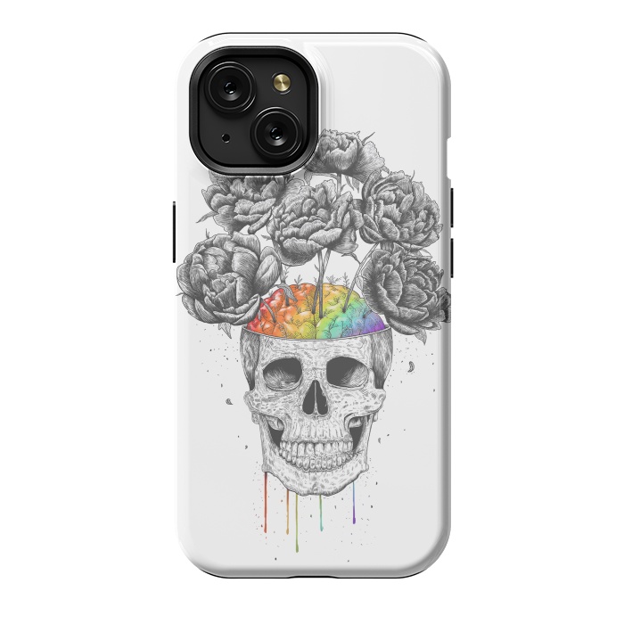 iPhone 15 StrongFit Skull with rainbow brains by kodamorkovkart