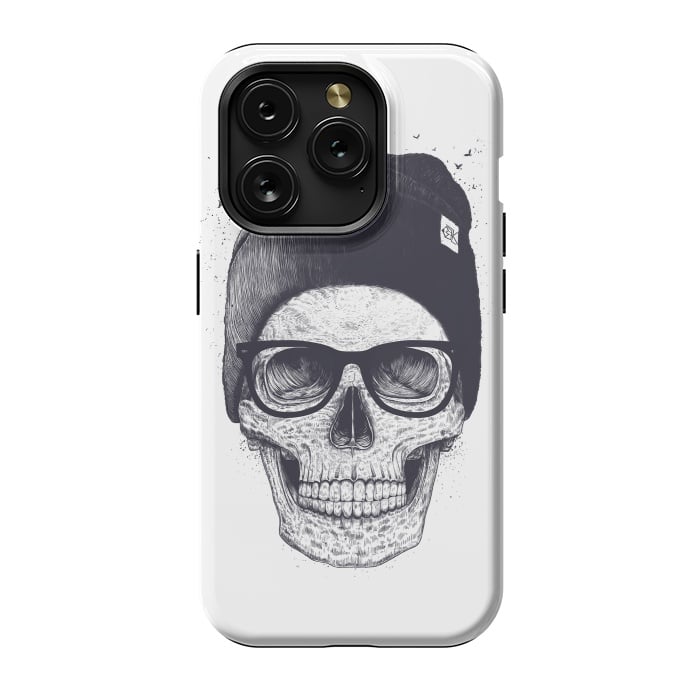 iPhone 15 Pro StrongFit Black skull in hat by kodamorkovkart