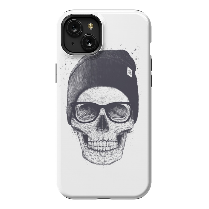 iPhone 15 Plus StrongFit Black skull in hat by kodamorkovkart