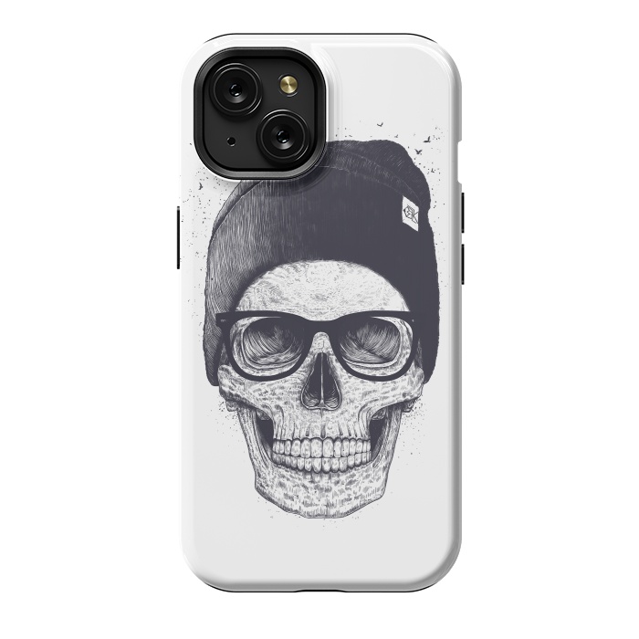 iPhone 15 StrongFit Black skull in hat by kodamorkovkart