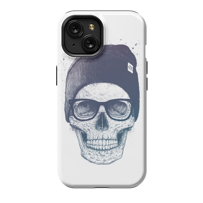 iPhone 15 StrongFit Colorful skull in hat by kodamorkovkart