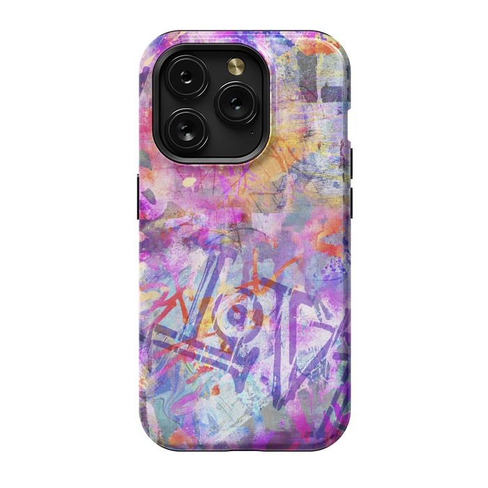 iPhone 15 Pro StrongFit Pink Grunge Graffiti Wall by Andrea Haase