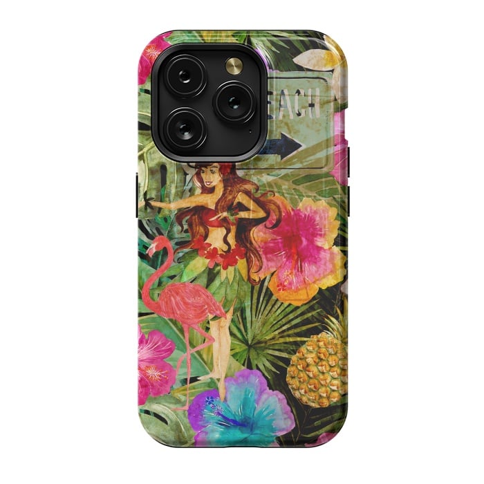 iPhone 15 Pro StrongFit Vintage Hula Girl- To the Beach by  Utart