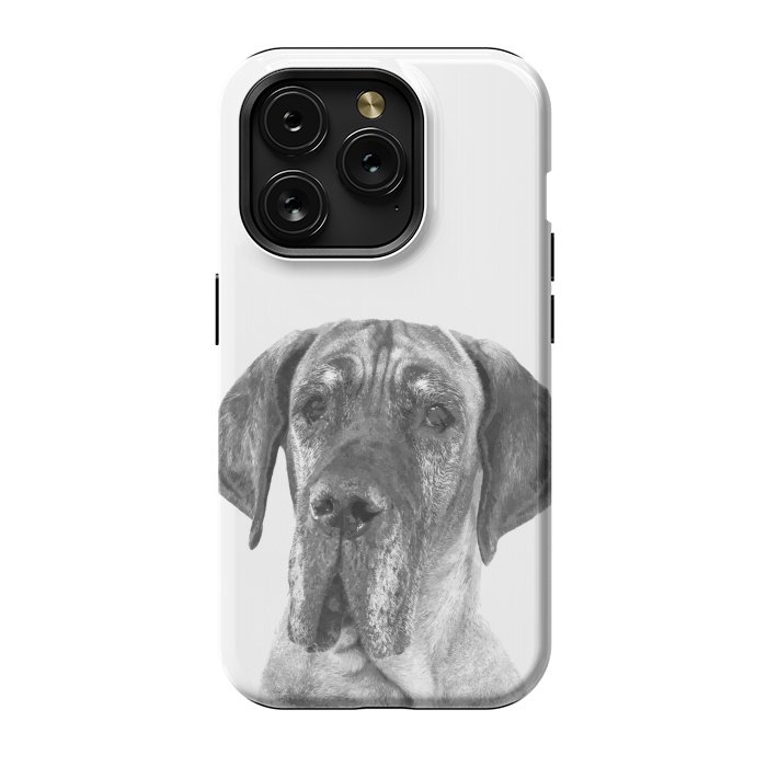 iPhone 15 Pro StrongFit Black and White Great Dane by Alemi