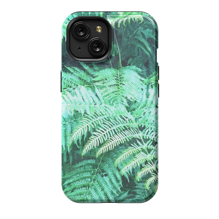 iPhone 15 StrongFit Fern Tropical Leaves by Alemi