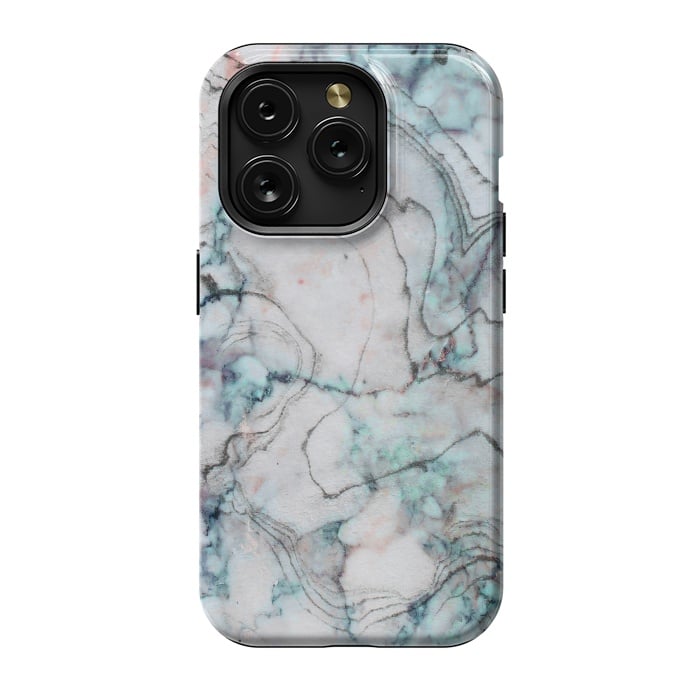 iPhone 15 Pro StrongFit Teal and gray marble by  Utart