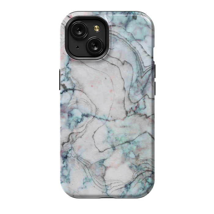 iPhone 15 StrongFit Teal and gray marble by  Utart