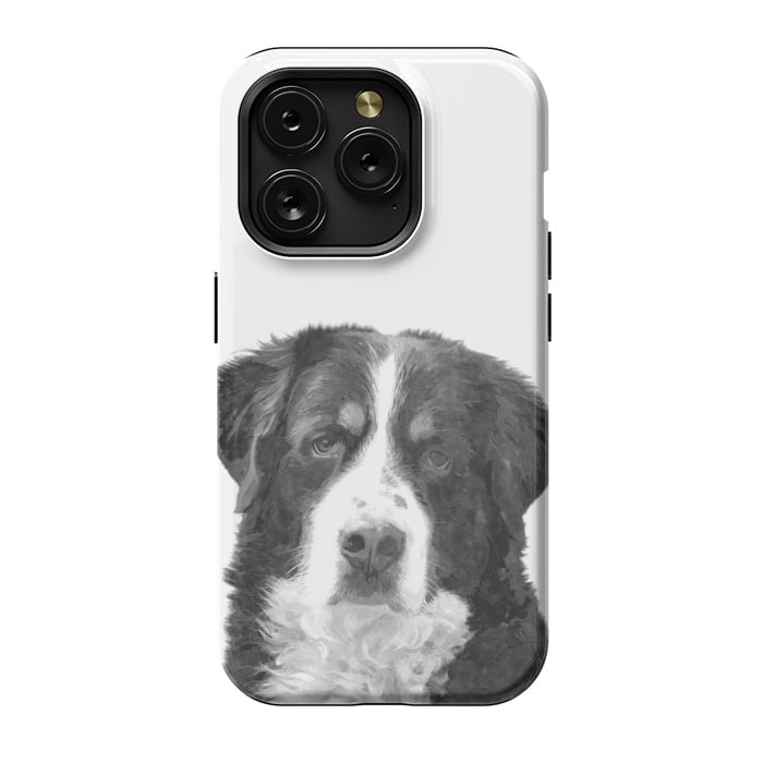 iPhone 15 Pro StrongFit Black and White Bernese Mountain by Alemi