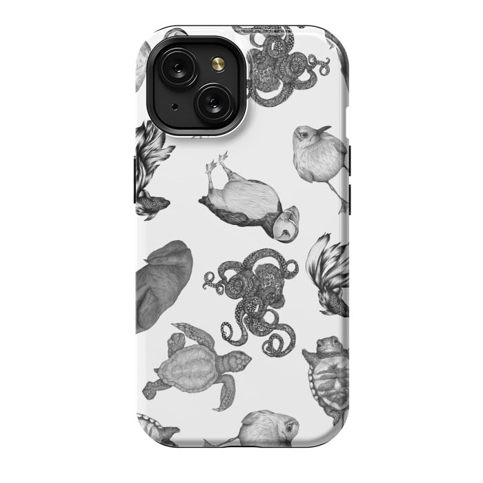 iPhone 15 StrongFit Cute Sea Animals Party by ECMazur 