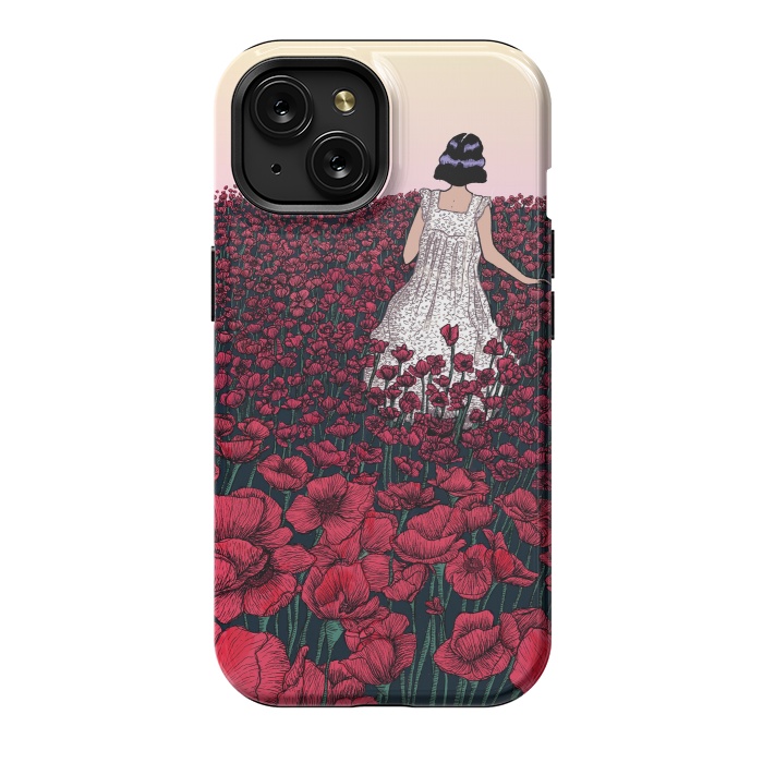 iPhone 15 StrongFit Field of Poppies II by ECMazur 