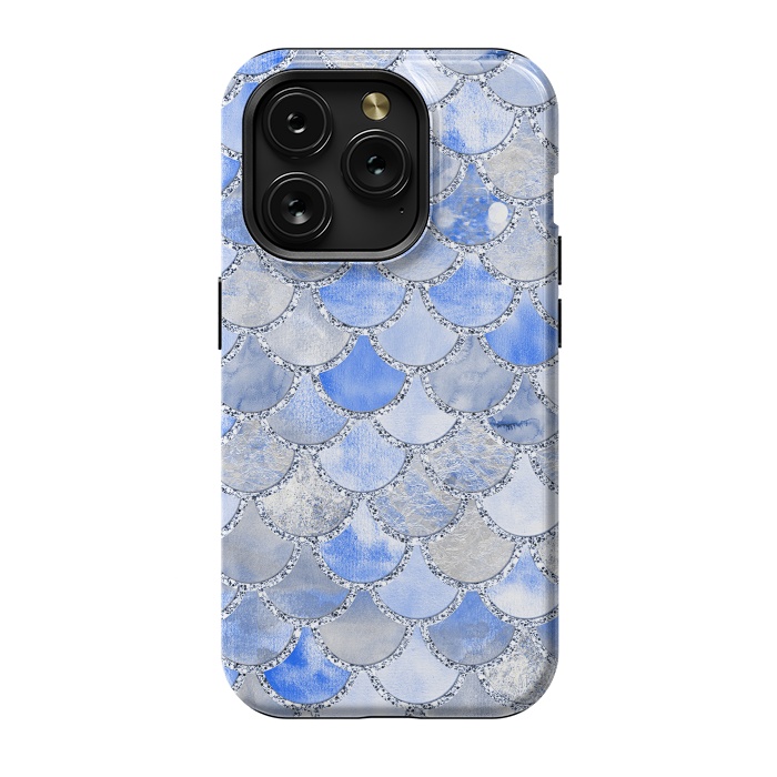 iPhone 15 Pro StrongFit Blue and Silver Mermaid Scales by  Utart
