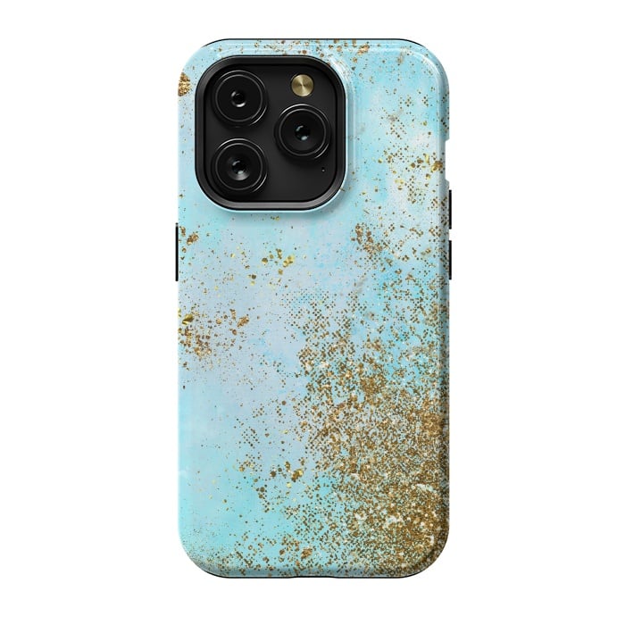 iPhone 15 Pro StrongFit Gold and Teal Mermaid Glitter Foam by  Utart