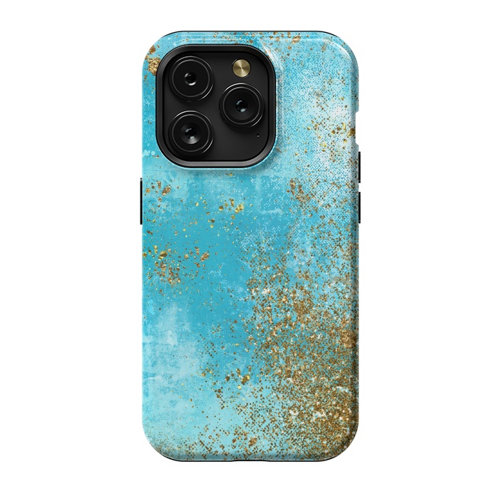 iPhone 15 Pro StrongFit Teal and Gold Mermaid Ocean Seafoam by  Utart
