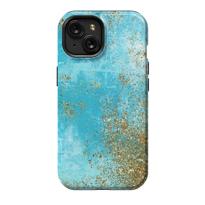 iPhone 15 StrongFit Teal and Gold Mermaid Ocean Seafoam by  Utart