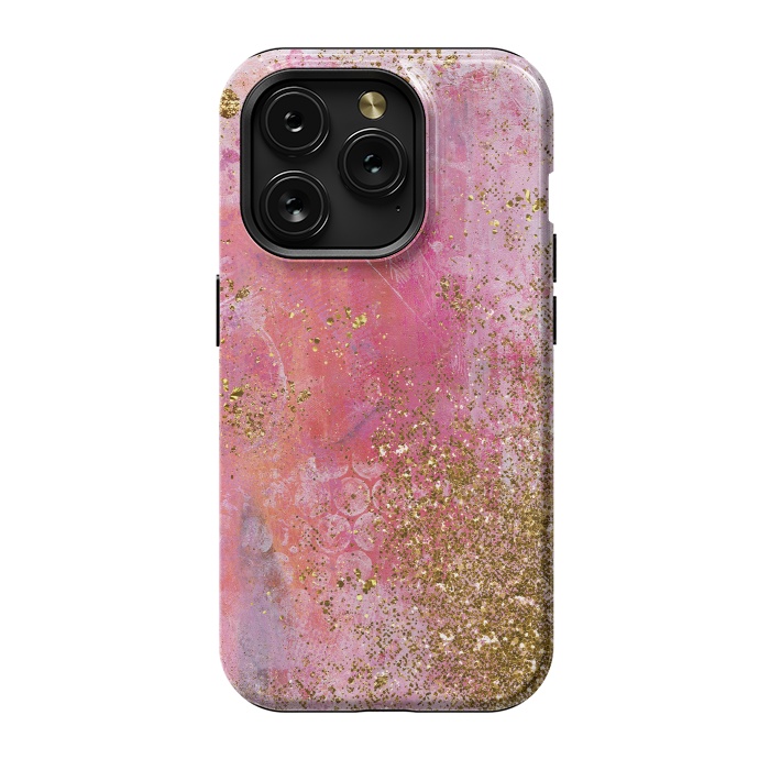 iPhone 15 Pro StrongFit Pink and Gold Mermaid Glitter Seafoam by  Utart