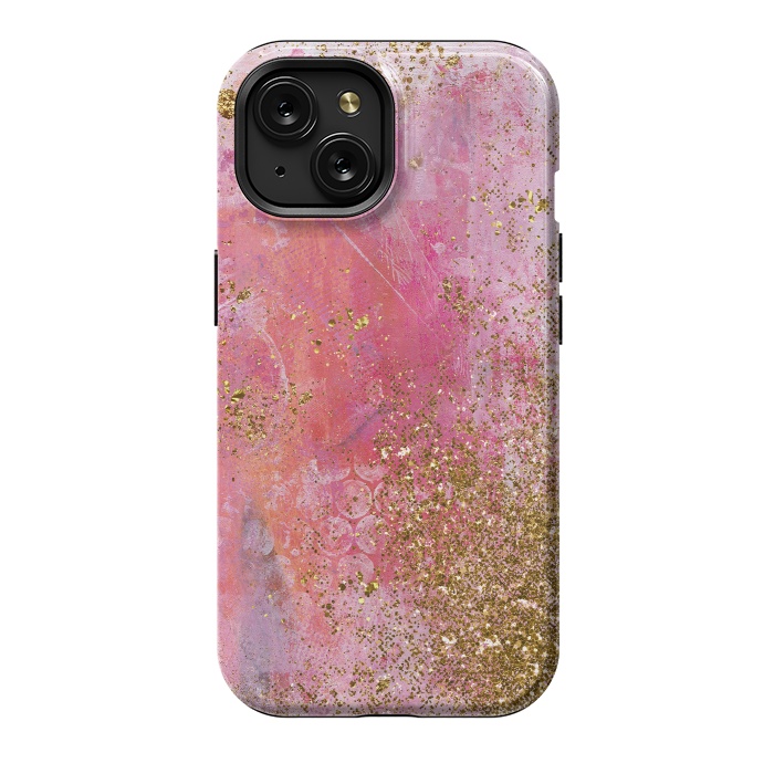 iPhone 15 StrongFit Pink and Gold Mermaid Glitter Seafoam by  Utart