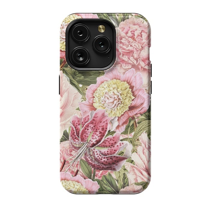iPhone 15 Pro StrongFit Vintage Peonies  by  Utart