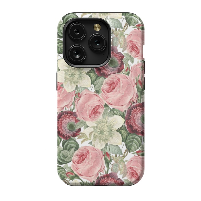 iPhone 15 Pro StrongFit Pastel Vintage Roses Pattern by  Utart