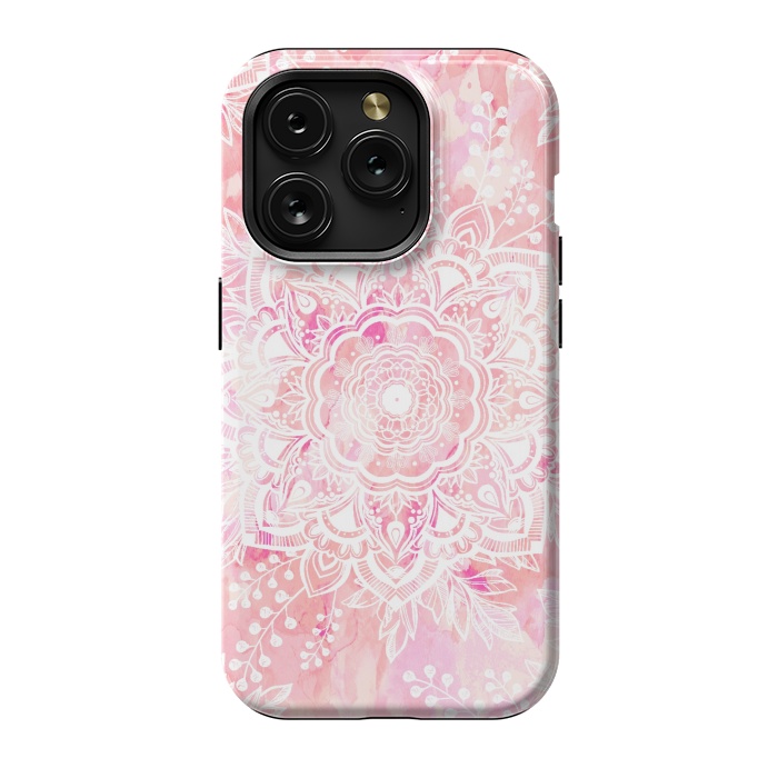 iPhone 15 Pro StrongFit Queen Starring of Mandalas-Rose by ''CVogiatzi.