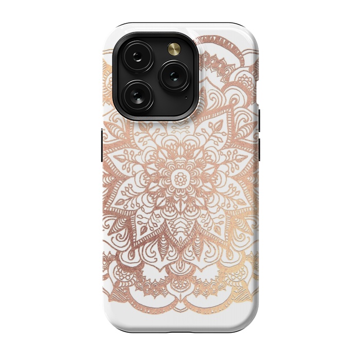 iPhone 15 Pro StrongFit Mandala Rose-Gold Shine by ''CVogiatzi.