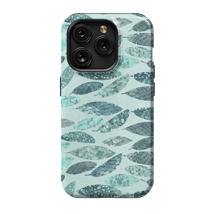 iPhone 15 Pro StrongFit Turquoise Green Mermaid Feathers 2 by Andrea Haase