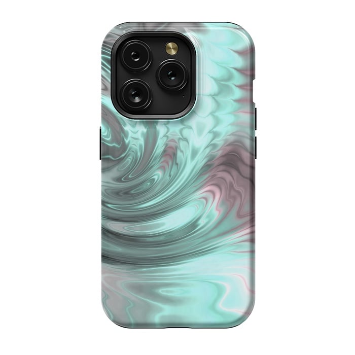 iPhone 15 Pro StrongFit Abstract Fractal Teal Pink 2 by Andrea Haase
