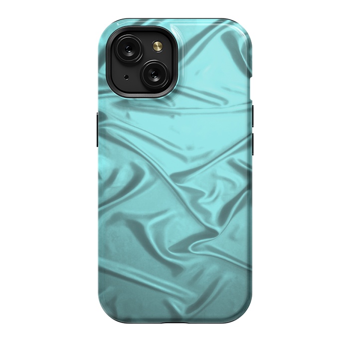 iPhone 15 StrongFit Shimmering Teal Satin by Andrea Haase
