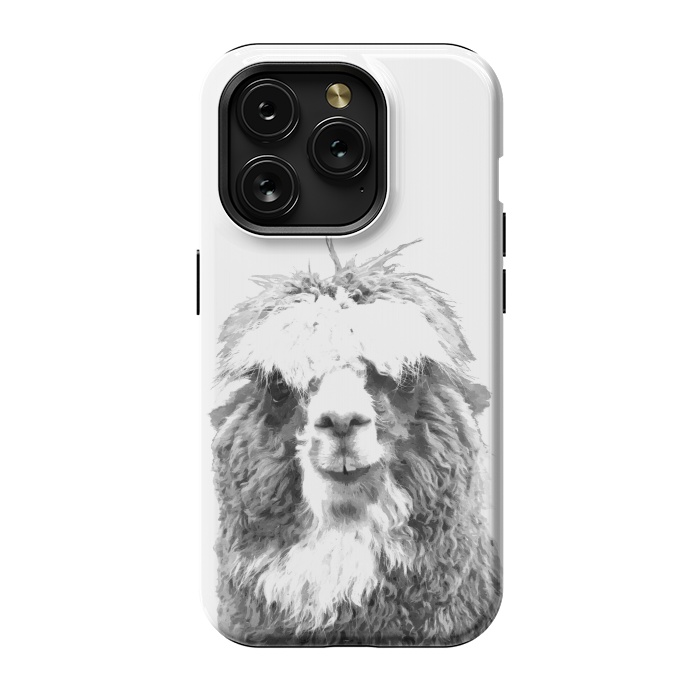 iPhone 15 Pro StrongFit Black and White Alpaca by Alemi