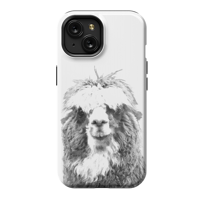 iPhone 15 StrongFit Black and White Alpaca by Alemi