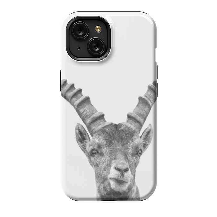 iPhone 15 StrongFit Black and White Capricorn by Alemi