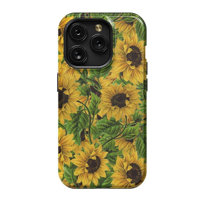 iPhone 15 Pro StrongFit Vintage Sunflower Pattern by  Utart