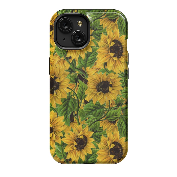 iPhone 15 StrongFit Vintage Sunflower Pattern by  Utart