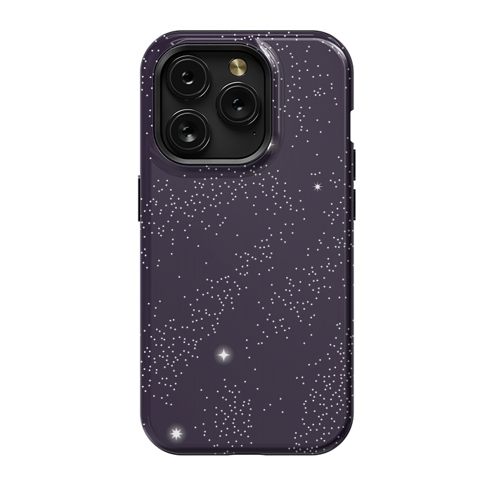 iPhone 15 Pro StrongFit Universe with planets and stars seamless pattern, cosmos starry night sky 005 by Jelena Obradovic
