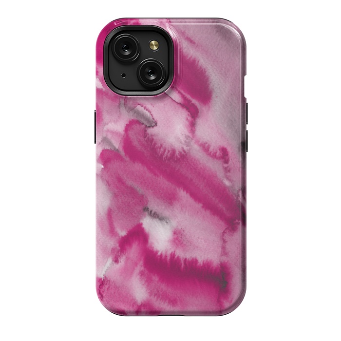 iPhone 15 StrongFit Pink and Grey Ink Marble Texture  by  Utart