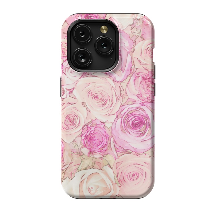 iPhone 15 Pro StrongFit Pastel Rose Pattern by Andrea Haase