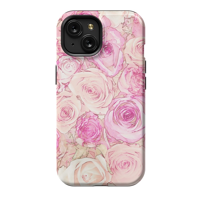 iPhone 15 StrongFit Pastel Rose Pattern by Andrea Haase