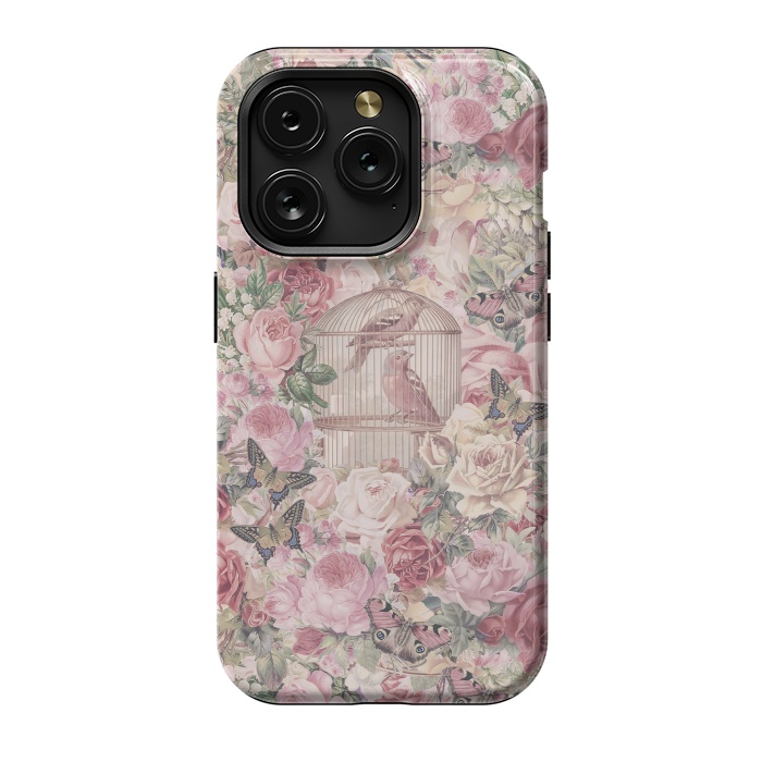 iPhone 15 Pro StrongFit Nostalgic Flowers With Birdcage by Andrea Haase